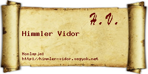 Himmler Vidor névjegykártya